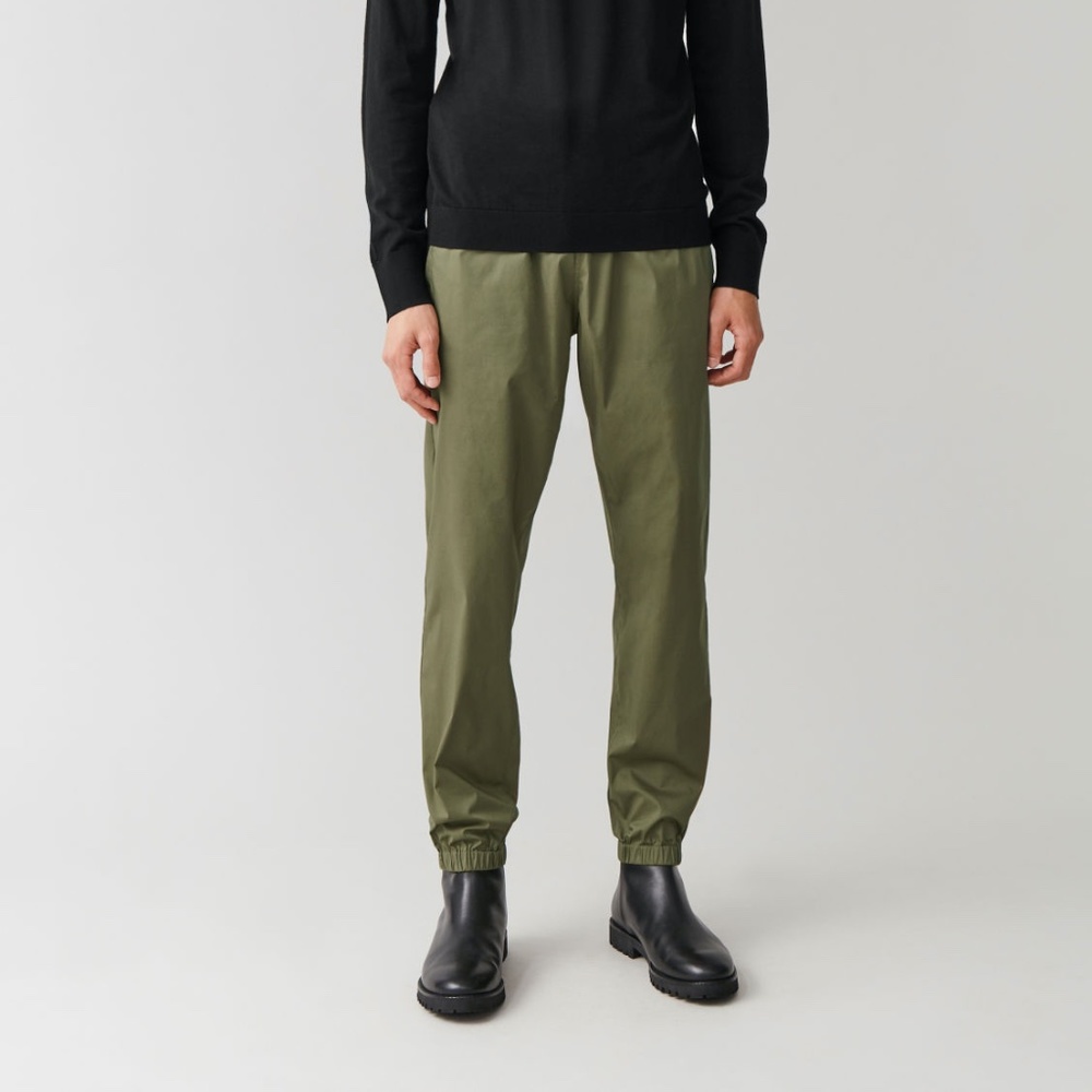 COS Relaxed Elasticated Pants - Khaki Green, Small